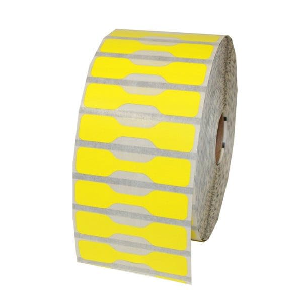 LV-10010064 Yellow Jewelry Labels - Barbell Style - 3510 Labels Per Roll | Compatible with Zebra Printers | Perfect for Jewelry Inventory & Small Business Organization