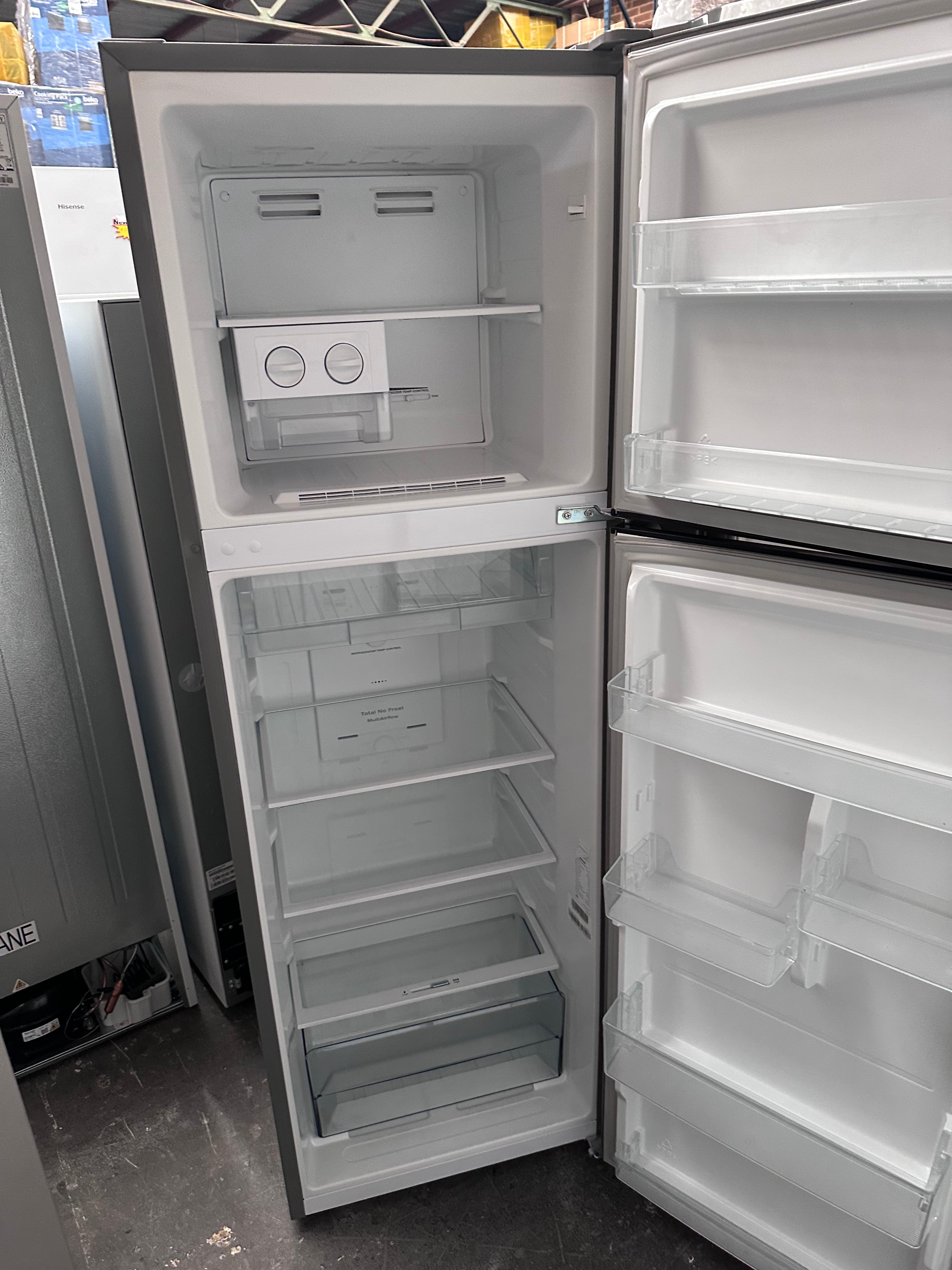 Hisense 272L Top Mount Refrigerator - Stainless Steel Energy Efficient Fridge [Certified Refurbished] for Kitchen, Apartment & Small Spaces
