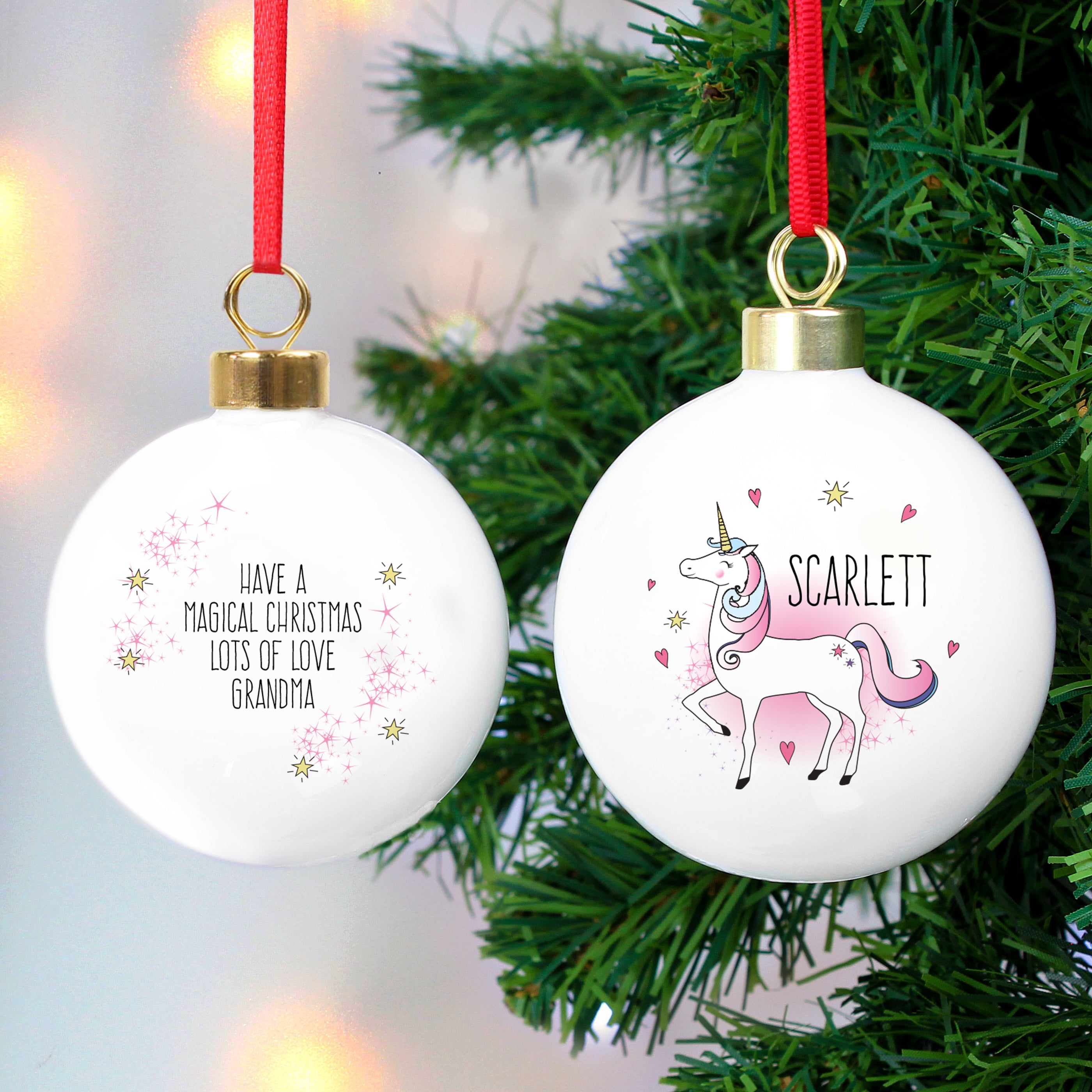 Personalized Unicorn Christmas Ornament - Custom Name Holiday Decor for Tree, Gift & Festive Home Decoration | Perfect for Xmas, Parties & DIY Crafts