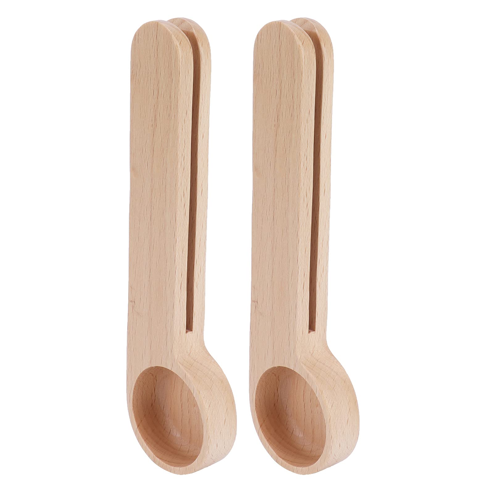 Alvinlite 2-in-1 Wooden Coffee Scoop & Bag Clip Set - Premium Espresso Coffee Bean Measuring Spoon & Tea Bag Sealer (2 Pieces) - Perfect for Coffee Shops, Home Brewing & Gift Giving