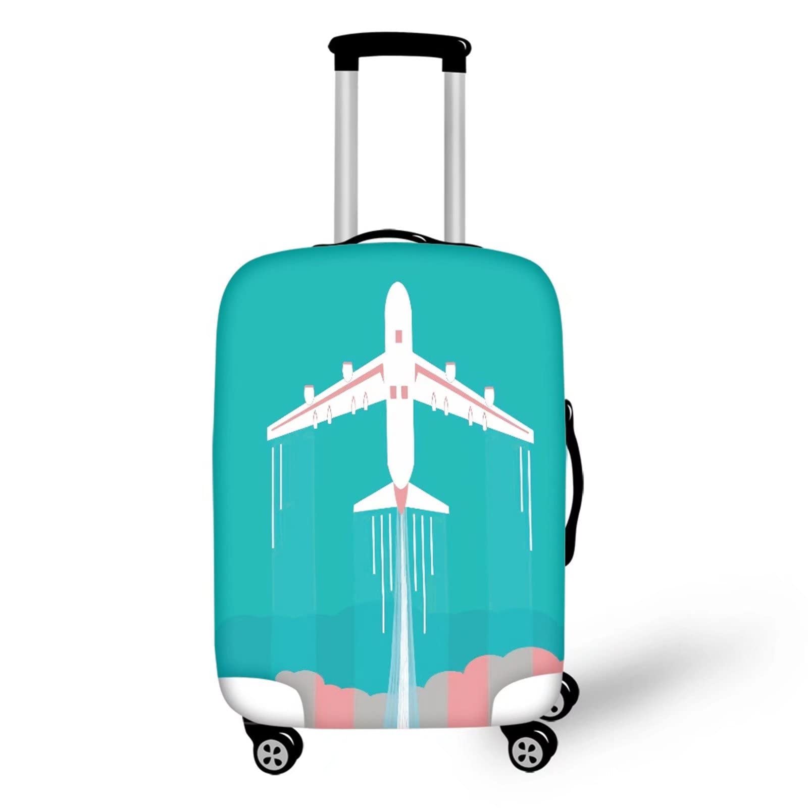 SEANATIVE Airplane Print Luggage Cover - Waterproof Dustproof Protective Suitcase Cover with Concealed Zipper for 18-32 Inch Travel Luggage - Perfect for Airplane Travel, Storage & Trolley Protection