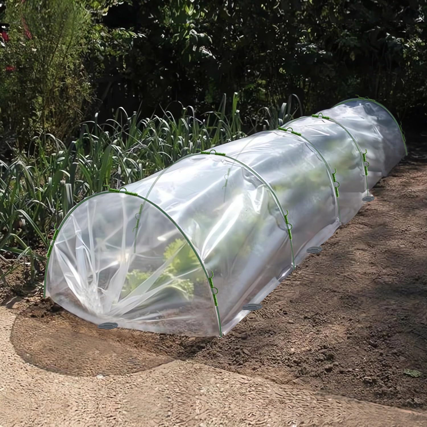 Mini Greenhouse Tunnel Kit for Outdoor Gardening - Portable Small Greenhouse with Hoops for Plants, Vegetables & Herbs - Perfect for Backyard, Patio & Balcony Gardening