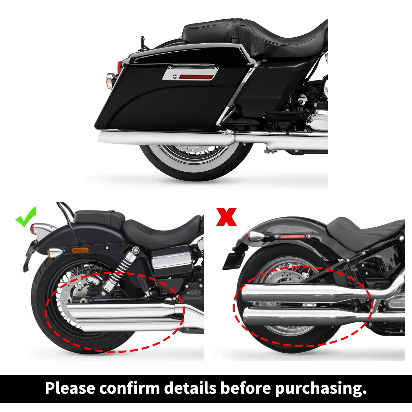 Premium TCMT Hard Saddlebags with Carpet Liners for Harley Davidson Touring Models (Road Glide, Road King, Street Glide, Electra Glide Ultra Classic) 1994-2013 | Durable Motorcycle Luggage for Long Rides & Road Trips