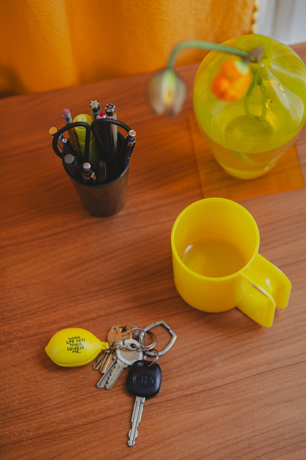 Lemon Stress Ball Keychain - Squeeze & Relieve Anxiety, Perfect for Office, School & Travel - Fun & Durable Stress Relief Toy