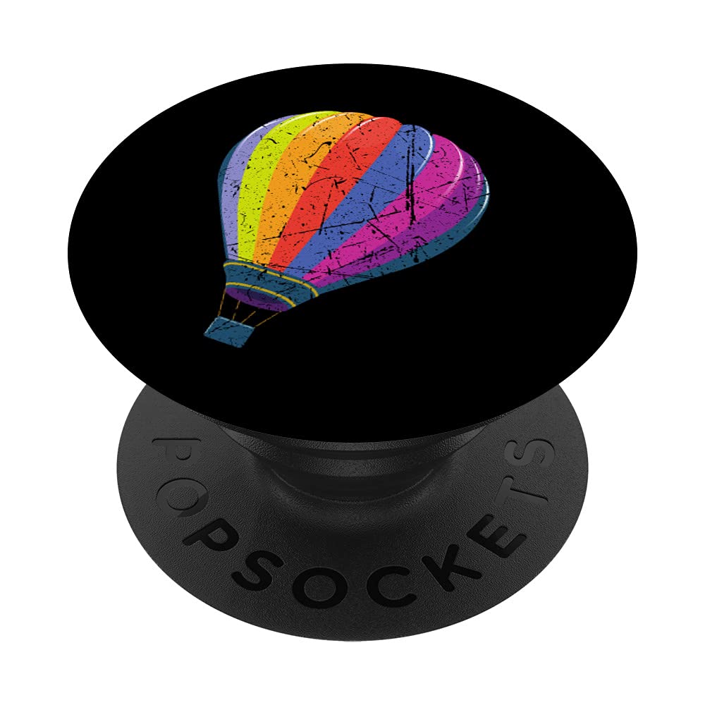 Distressed Design Colorful Hot Air Balloon PopSockets PopGrip - Swappable Phone Grip for iPhone, Samsung & Tablets | Perfect for Travel, Photography & Everyday Use