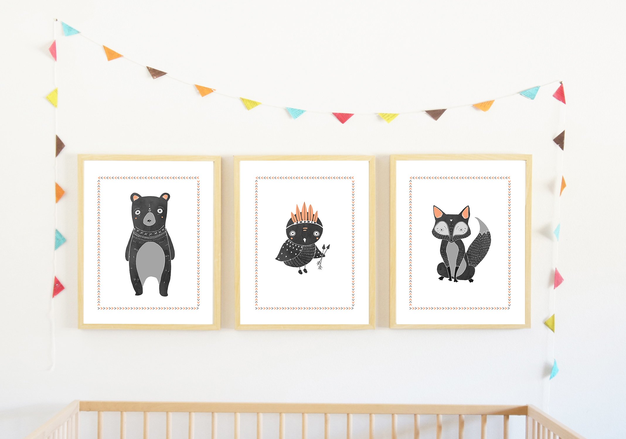 Boho Deer Wall Art Print - 18x24 Inches, Gender Neutral Nursery Decor, Woodland Animal Poster for Kids Room, Baby & Playroom - Perfect for Forest-Themed Nursery, Children's Bedroom & Play Area Decor