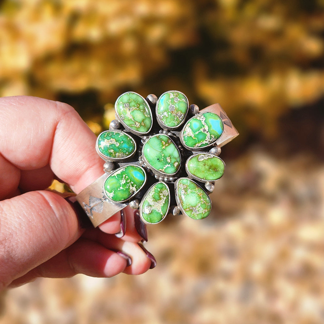 Leelynn Sonoran Gold Cluster Cuff Bracelet - Boho Southwest Jewelry for Women - Perfect for Festivals, Parties & Everyday Wear