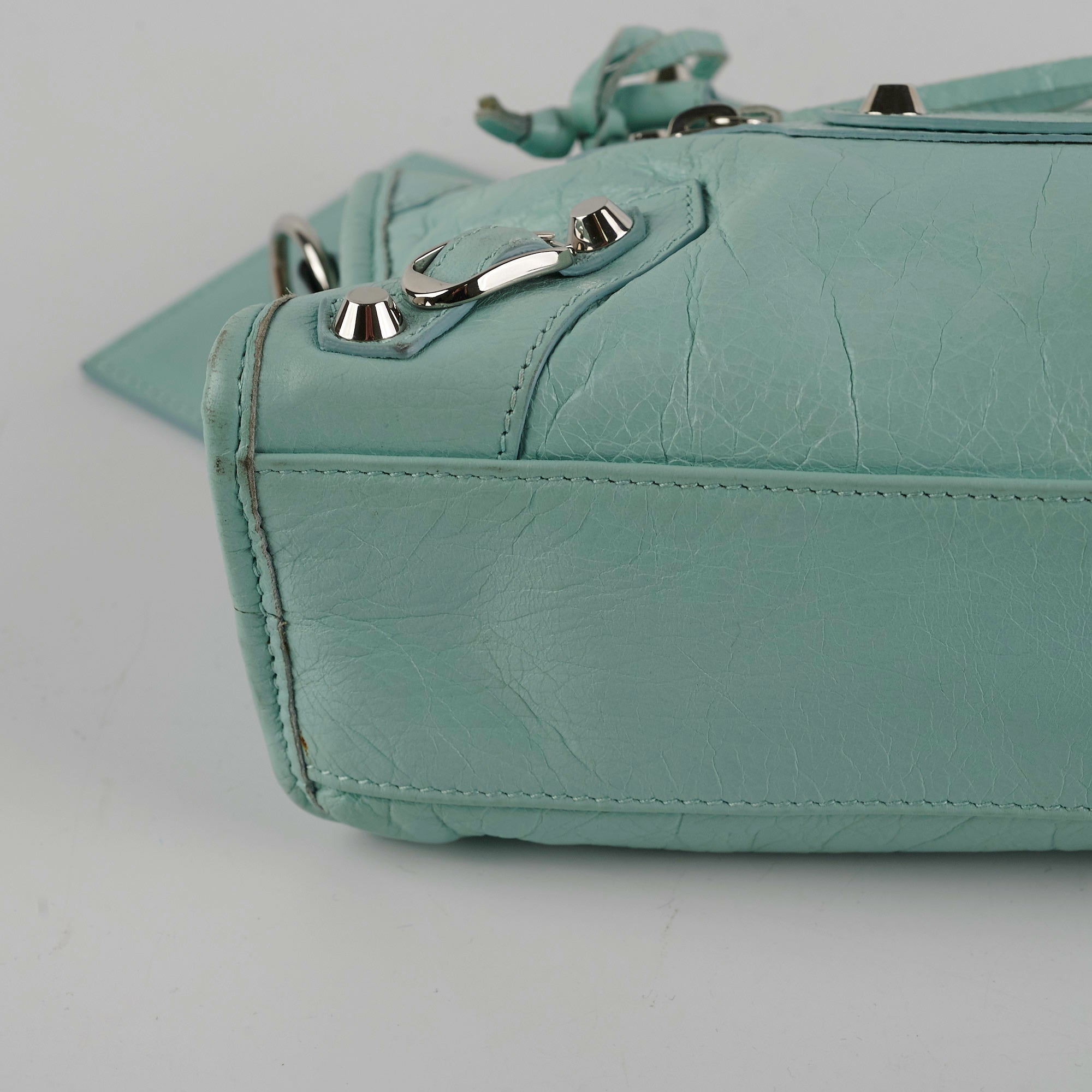Balenciaga Classic Mini City Blue Tote Bag for Women - Luxury Leather Handbag for Daily Use, Travel & Shopping
