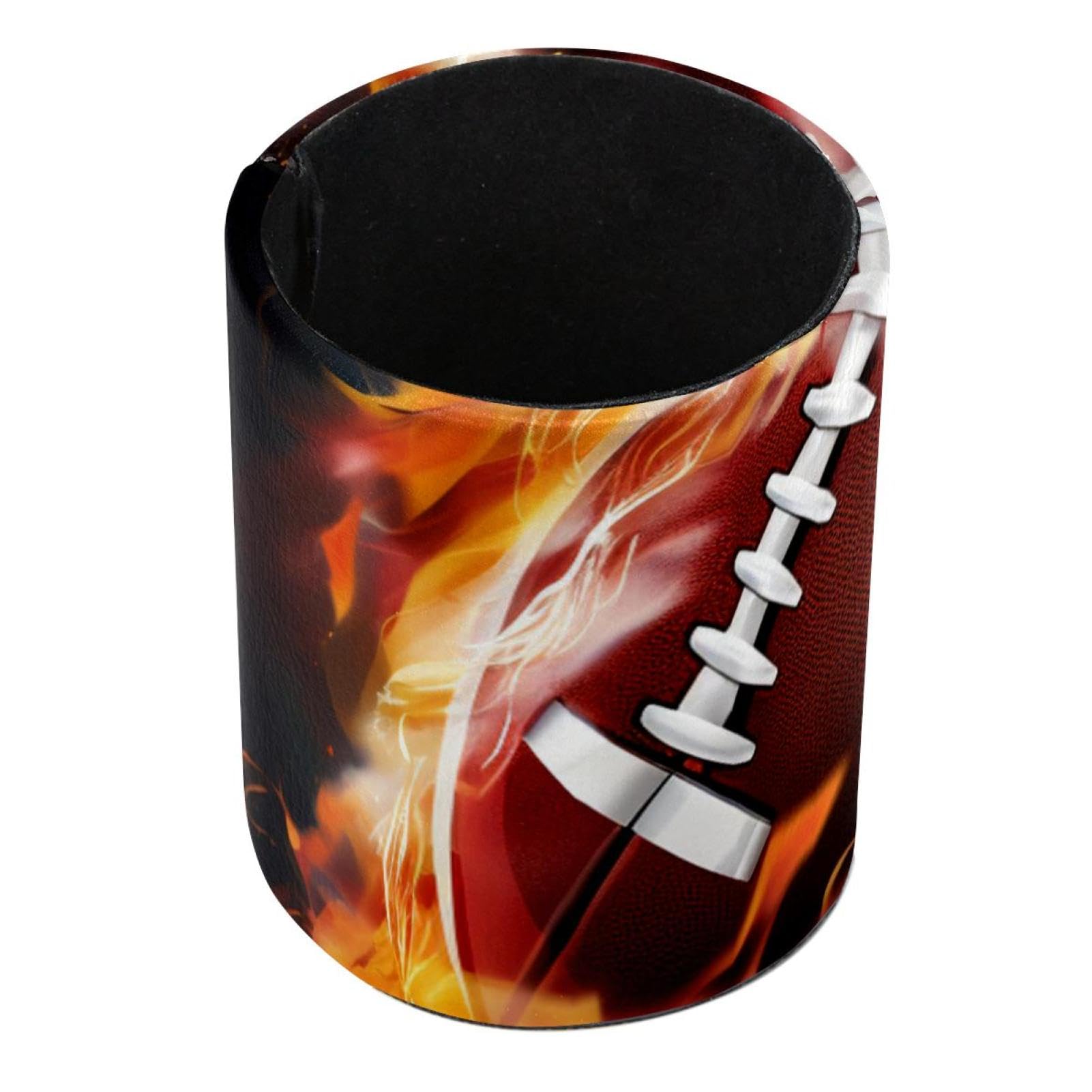 Desk Pen Holder & Pencil Organizer - American Football & Fire Design - Office Supplies for Home, School, and Workplace Organization