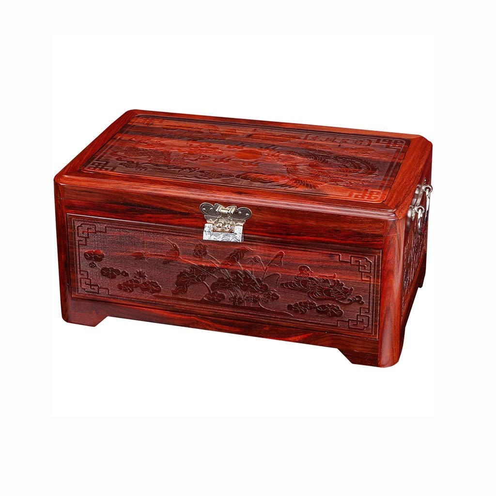 XBSXP Antique Mahogany Jewelry Box - Vintage Chinese Style Jewelry Storage Organizer with Retro Design, Perfect Birthday Gift & Home Decor for Women - Ideal for Necklace, Ring, and Earring Organization