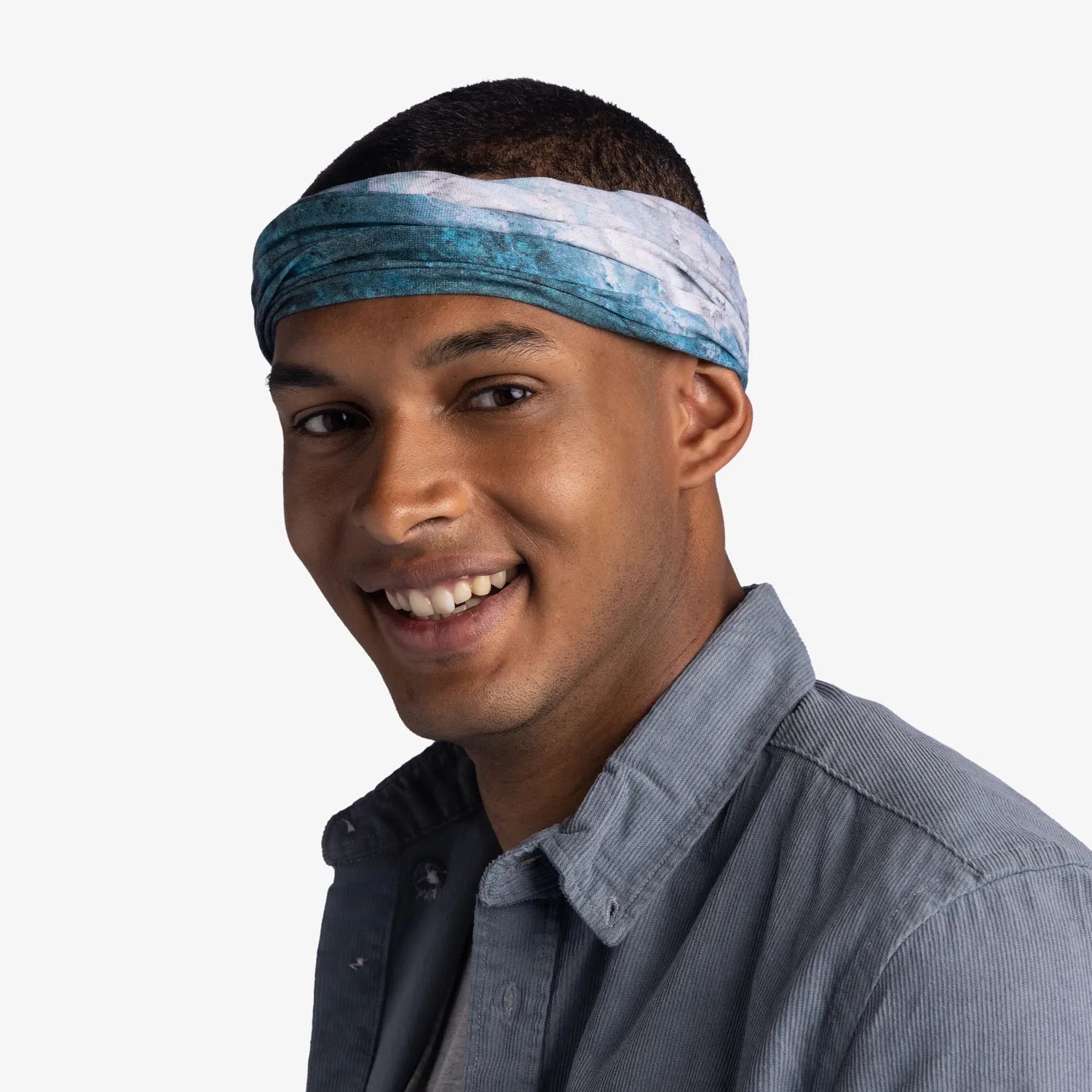 CoolNet UV® Cooling Neck Gaiter - Watsea Blue Surfrider - Breathable Sun Protection for Outdoor Sports, Hiking & Surfing