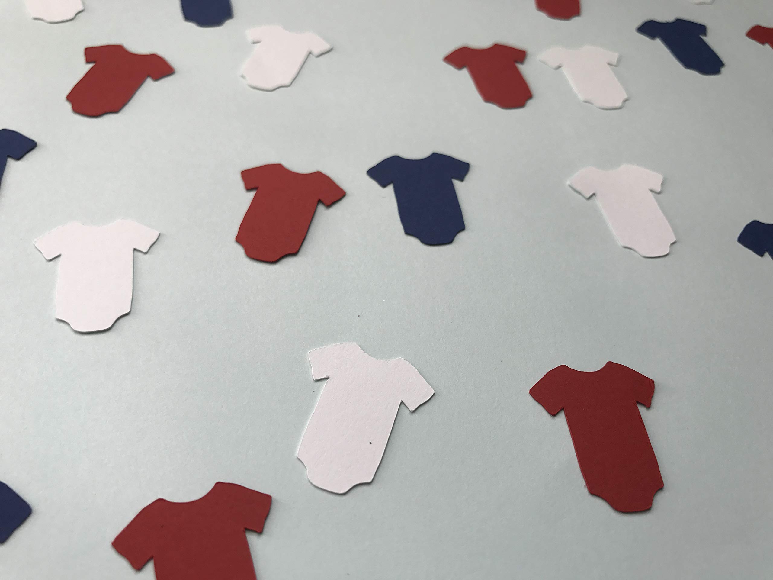 Red White Blue Confetti Baby Outfit - 300pcs Patriotic Baby Shower Decor for Boys & Girls | Baseball Theme Party Supplies | USA Flag Celebration Confetti for Birthdays & Gender Reveals