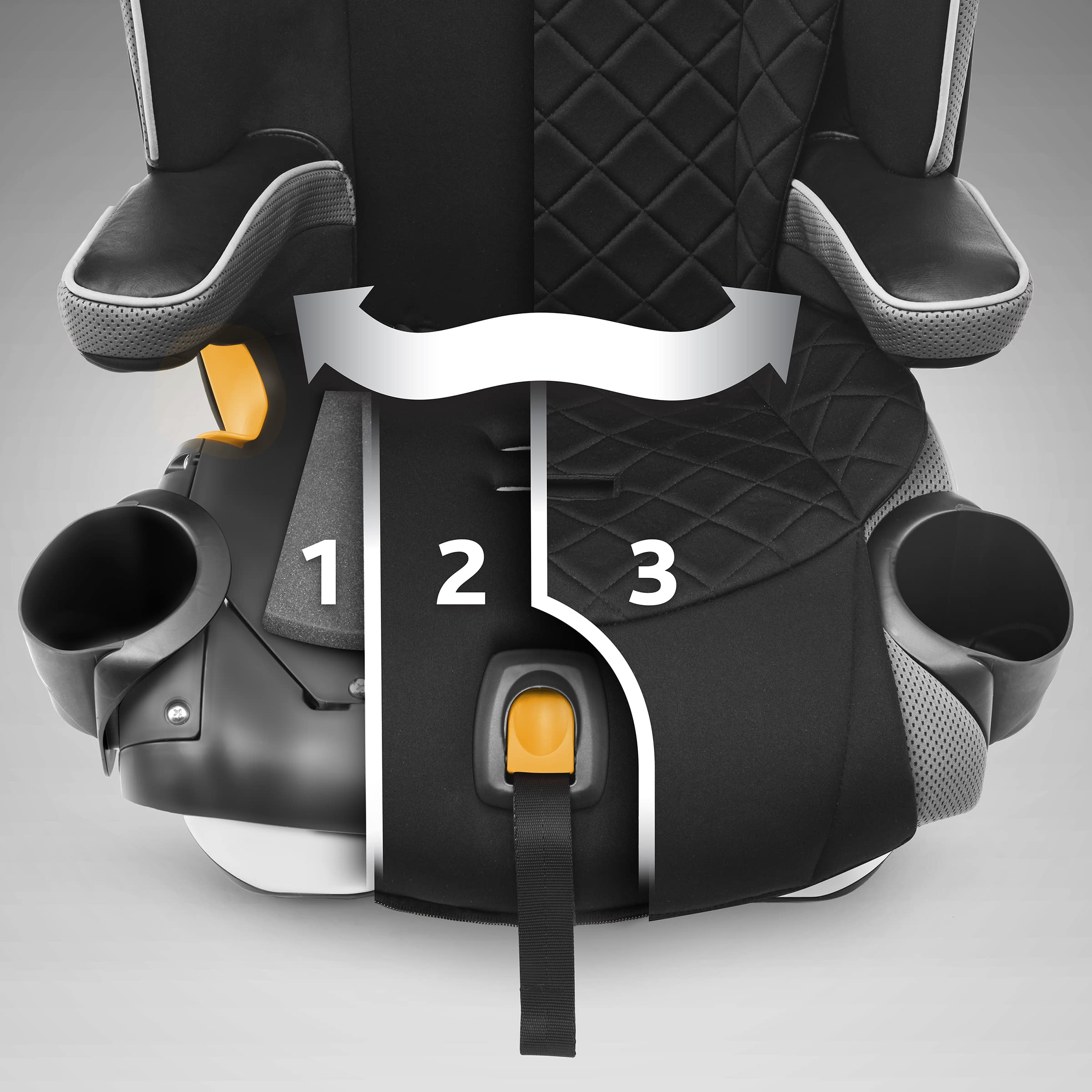 Chicco MyFit Zip Harness + Booster Car Seat for Kids - Convertible, Adjustable, Nightfall Black | Safe & Comfortable for Travel, School, Road Trips
