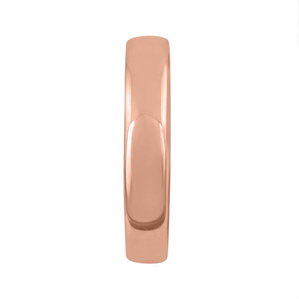 14K Gold 4mm Plain Wedding Band for Women & Men - Classic Comfort Fit Ring for Engagement, Anniversary & Everyday Wear - FINEROCK
