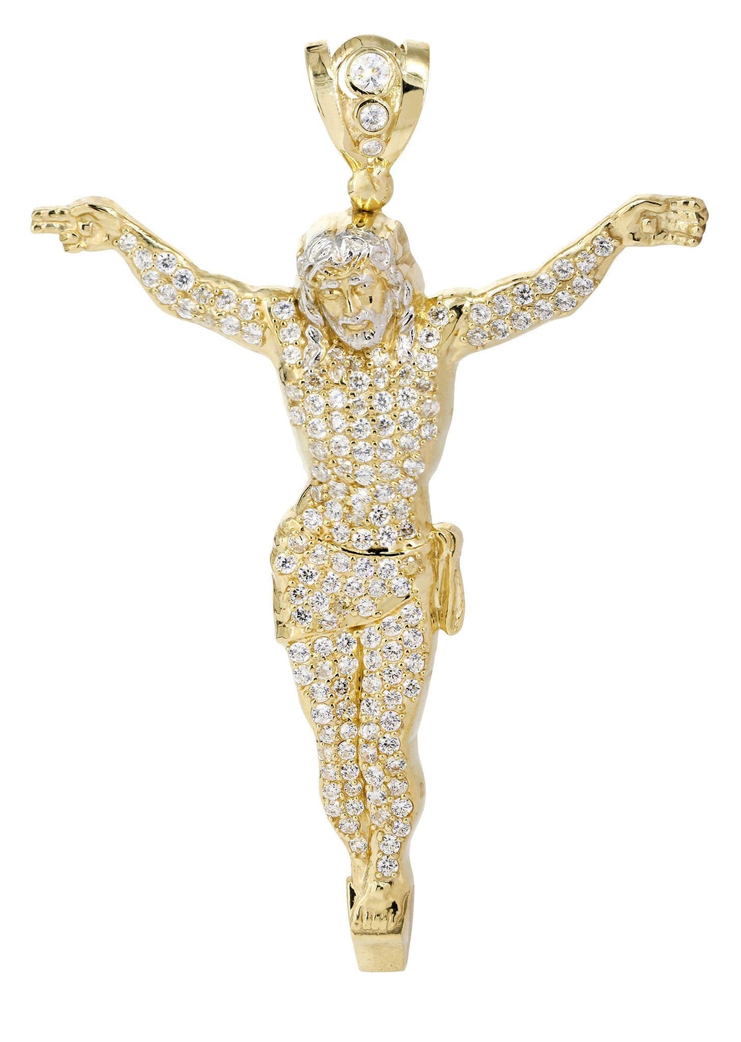 10K Gold Crucifix Pendant Necklace - 32.3 Grams Solid Gold Religious Cross Jewelry for Men & Women - Perfect for Baptism, First Communion, Confirmation & Everyday Wear