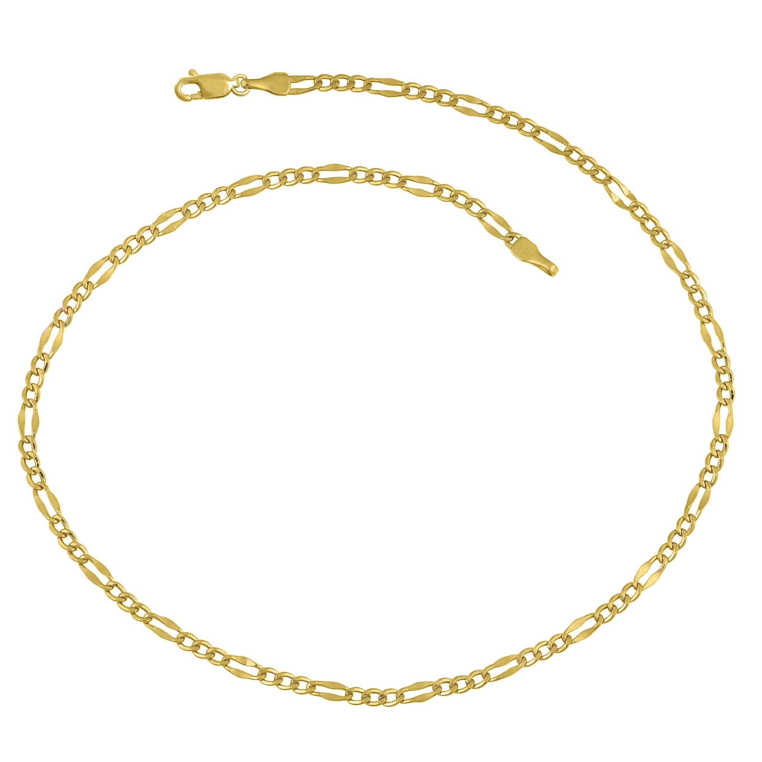 14K Gold Anklets for Women - 10 Inch Flat Mariner, Box Chain, Cuban & Figaro Ankle Bracelets | Dainty Summer Beach Jewelry | Perfect for Vacations, Weddings & Everyday Wear
