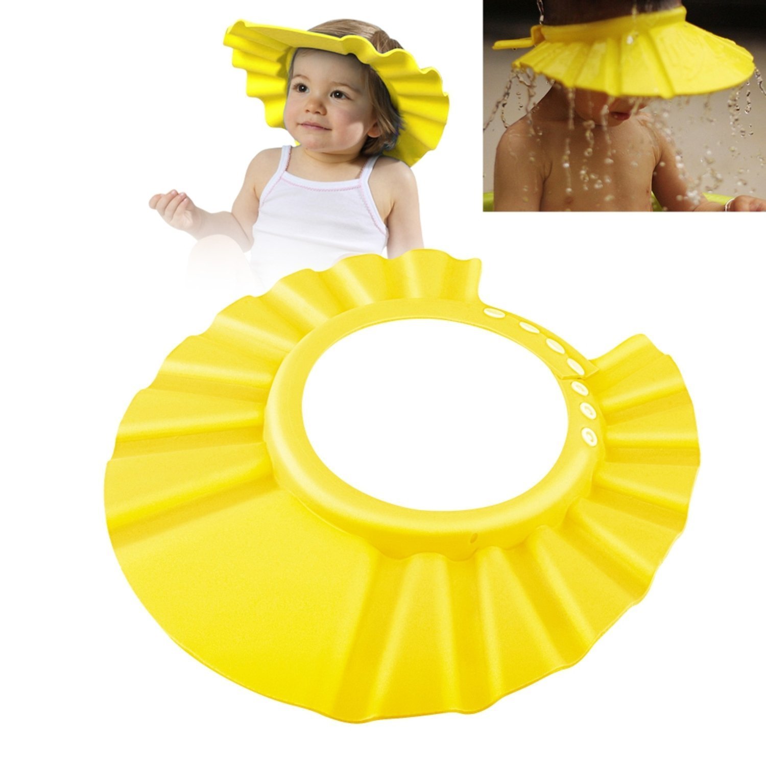 Adjustable Soft Baby Shower Cap for Safe Hair Washing - Waterproof Bathing Hat for Kids & Toddlers by Drake (Colors Vary) - Perfect for Sensitive Skin & Mess-Free Bath Time