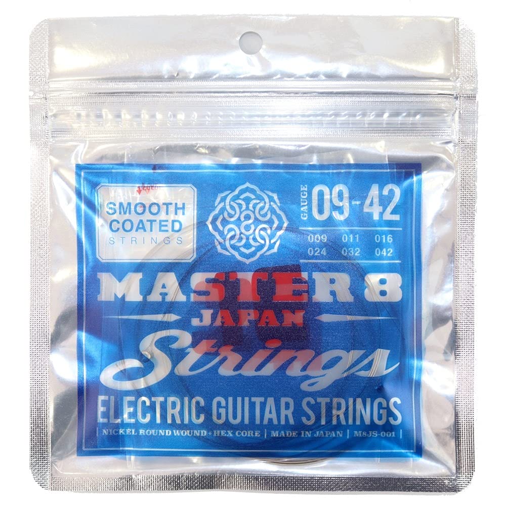 Japan Strings Smooth Coated Electric Guitar Strings 09-42 Gauge - Premium Coated for Long-Lasting Tone & Playability - Perfect for Rock, Blues & Studio Recording