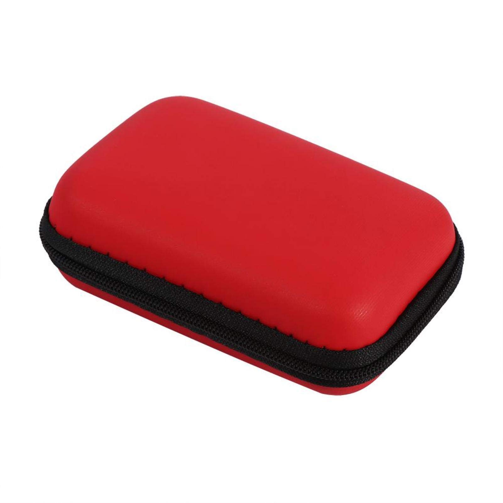 Omabeta 5 Colors Mini Storage Bag - Portable Zipper Organizer Case for Earphones, USB Drives, Cables & Electronic Accessories - Compact Travel Gadget Pouch for Office, School & Daily Use (Red)