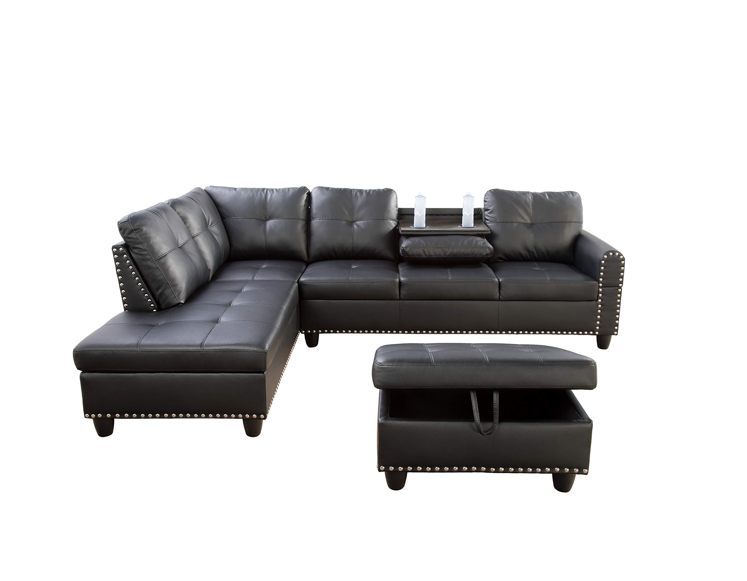 Star Home Living Modern Sectional Sofa with Ottoman - Comfortable L-Shaped Couch for Living Room, Family Room & Small Spaces
