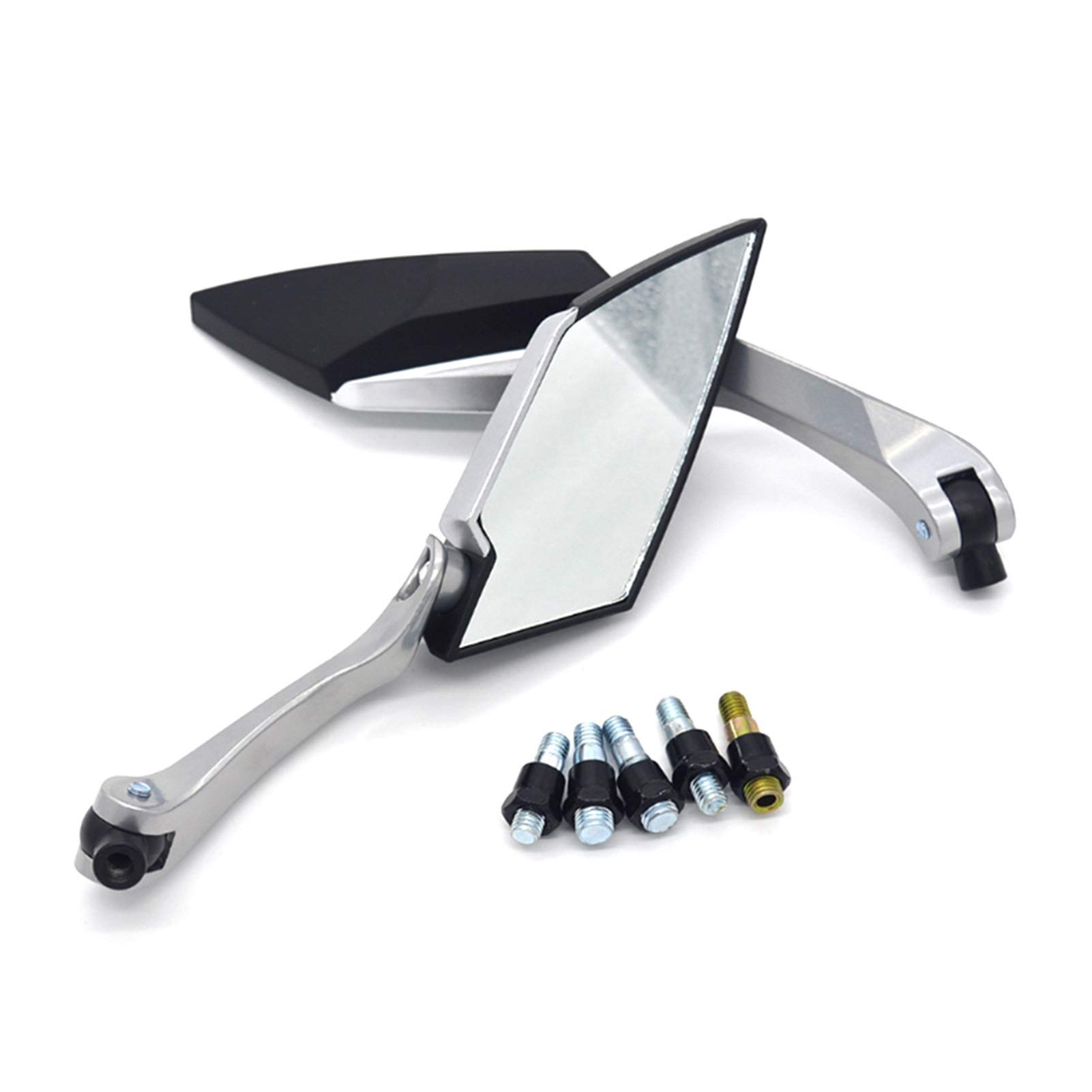 Universal 8mm/10mm Motorcycle Rearview Mirror - Carbon Electroplate Black for Scooters & Bikes