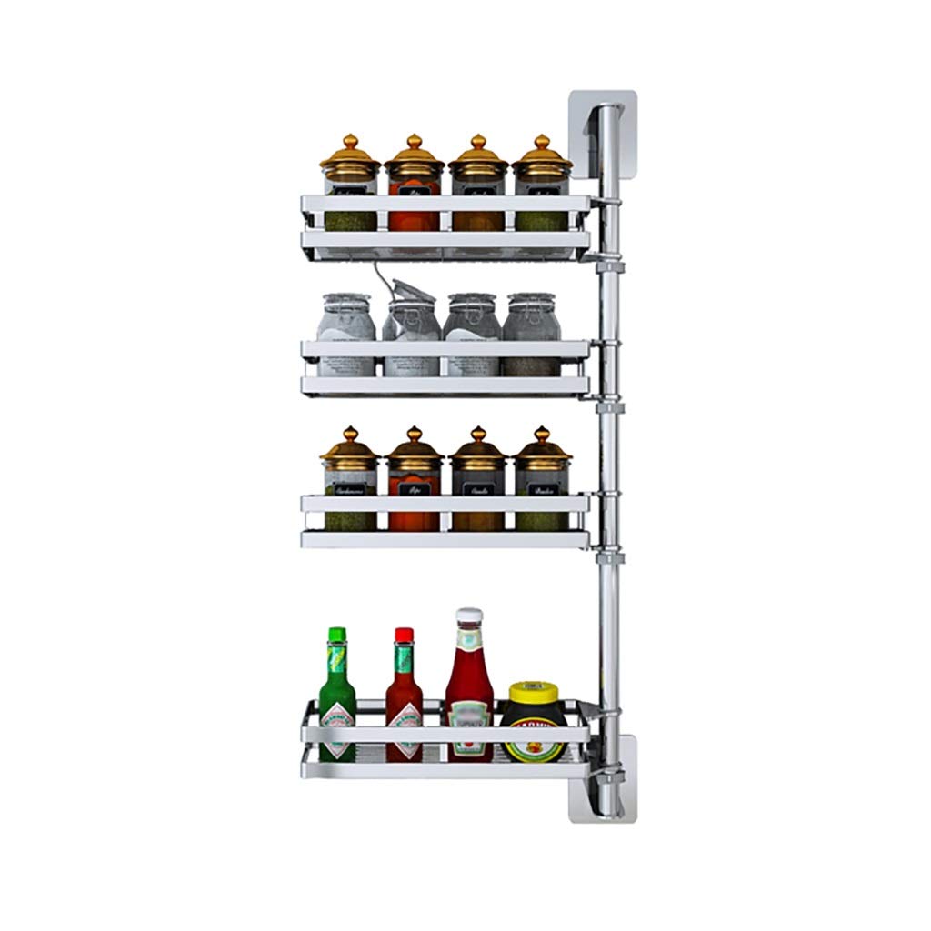 304 Stainless Steel Rotatable Adjustable Spice Rack - Wall Mounted Corner Shelf with Height Adjustable Layers for Kitchen Organization (72cm) - Perfect for Small Spaces, Pantry Storage & Spice Display