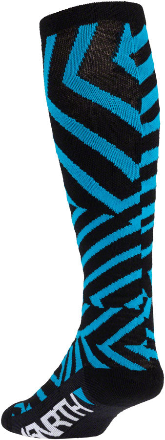 45NRTH Dazzle Midweight Knee Wool Sock - Warm Winter Hiking & Snow Sports Socks for Men & Women - Blue, Large - Perfect for Skiing, Snowboarding & Cold Weather Outdoor Activities
