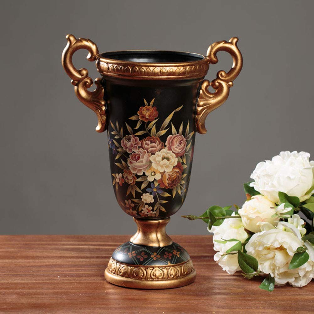 Hand-Painted Tall European-Style Ceramic Flower Vase - 34×26cm Large Decorative Vase for Wedding Gifts, Home & Office Decor - Perfect for Living Room Centerpieces, Dining Table, Bedroom & Hotel Decorations