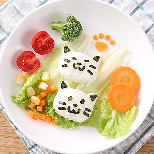 Cute Cat Rice Ball Mold Set - DIY Sushi & Bento Making Kit for Kids - Perfect for Lunch Box, Party Snacks & Japanese Food Decoration