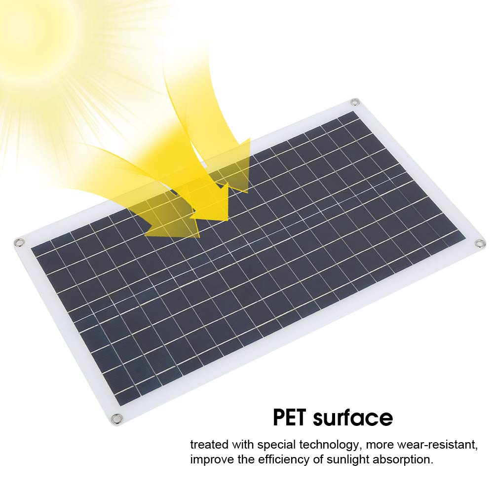40W Ultra Thin Polycrystalline Solar Panel with USB Port - Portable Solar Charger for Phones, MP3 Players & Outdoor Activities - Perfect for Camping, Hiking & Emergency Power (Elderly Care Friendly)