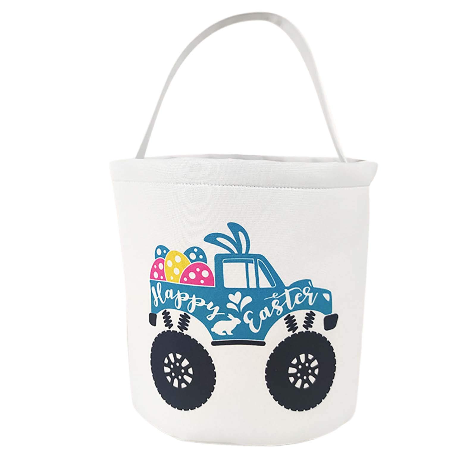 Easter Decorations Ornaments - Easter Bunny Printed Canvas Cloth Bag for Candy, Gifts & Holiday Basket - Perfect for Easter Egg Hunts, Party Favors & Spring Decor