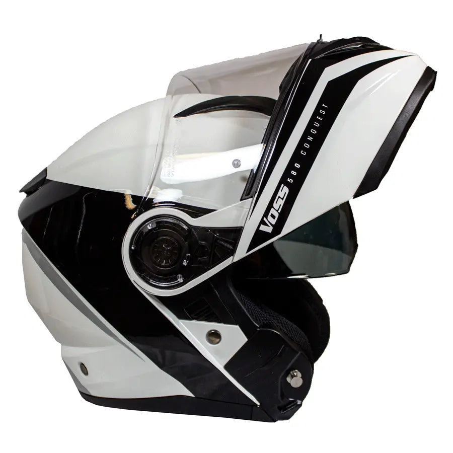 VOSS 580 Conquest Modular Motorcycle Helmet - DOT Approved, Lightweight & Comfortable for Touring, Cruising & Long Rides