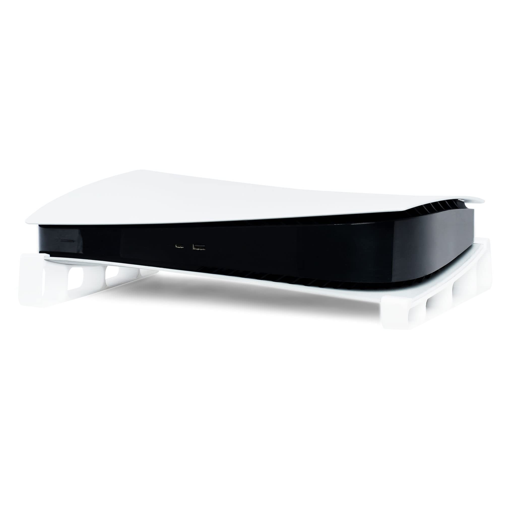 Glistco PS5 Horizontal Stand for Digital Edition - White - Compatible with PlayStation 5 Console - Perfect for Gaming Setup & Living Room Organization
