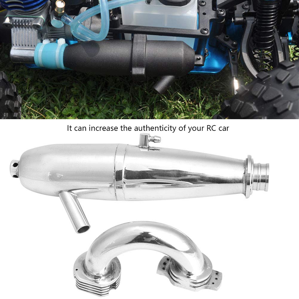Dual Exhaust Pipe for 1/8 Scale RC Cars - Compatible with GO 21/28CXP Engine - High Performance RC Car Exhaust System Upgrade - Perfect for Off-Road Racing and RC Car Modifications