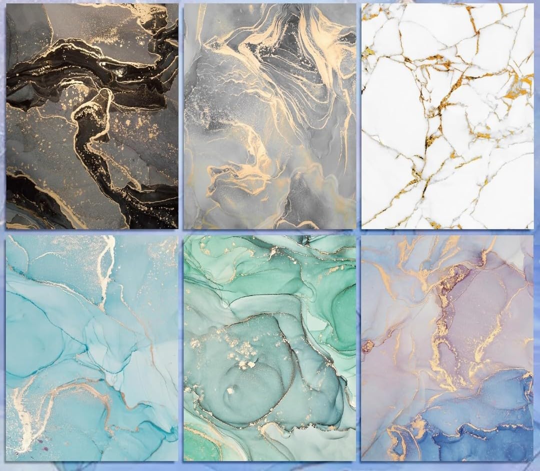 10Pcs Marble Design Gift Wrapping Paper Sheets with Gift Cards - Premium Wrapping Paper for Boxes, Anniversary & Diwali Gifts - Multicolor Holiday Present Wrapping Supplies for Birthdays, Christmas & Special Occasions