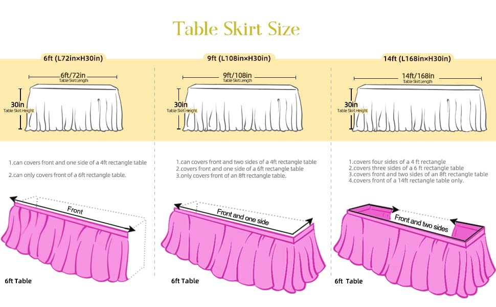 2 Pack 6ft Blue Tulle Table Skirts - Rectangle & Round Table Covers for Baby Showers, Birthday Parties, Weddings - Cake & Dessert Table Decorations (Perfect for Boy's Birthday, Baby Shower & Wedding Decor)