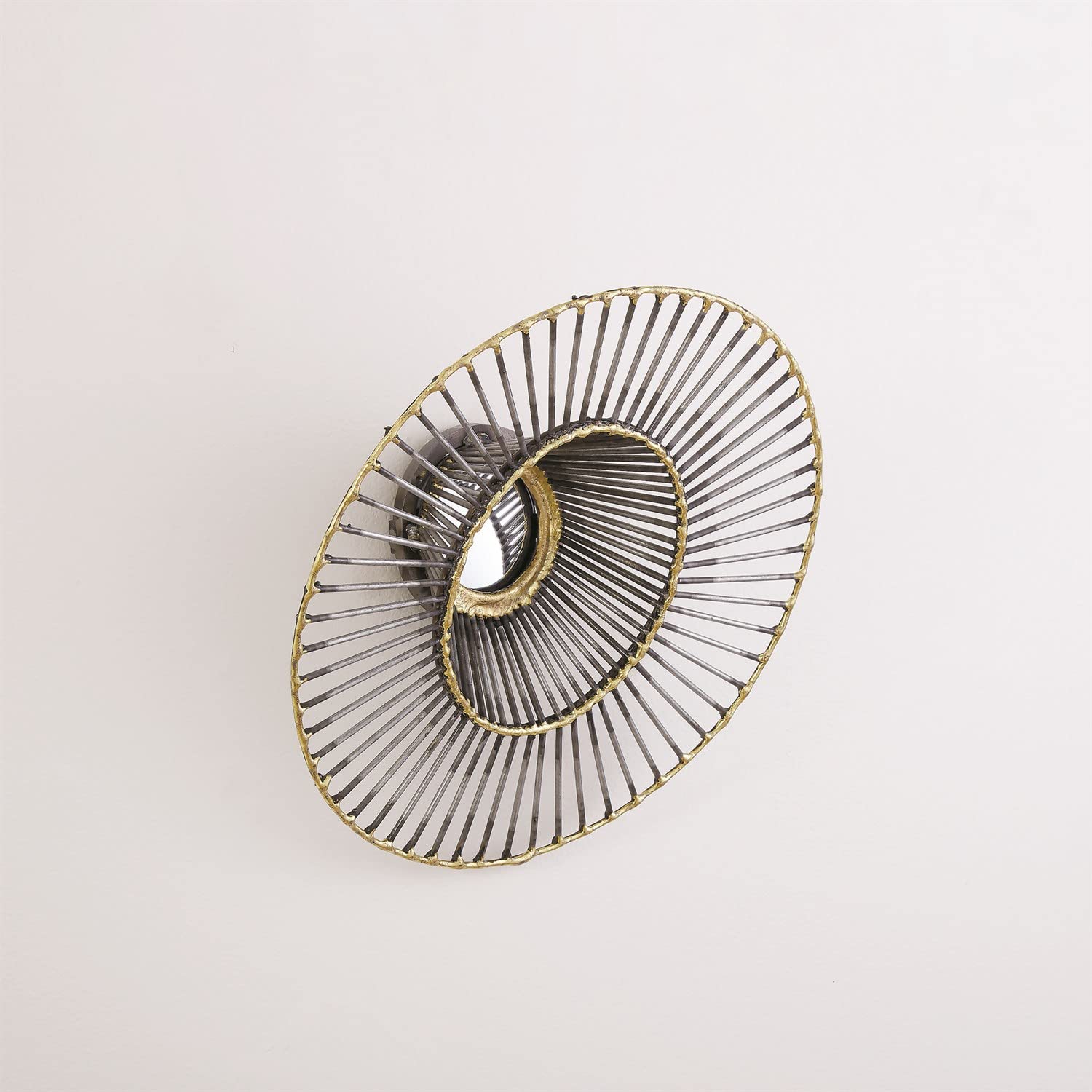 Global Views Tilt-A-Wire Mirror - Small Brass Wall Mirror for Home Decor | Elegant Bathroom Vanity Mirror & Bedroom Accent Piece