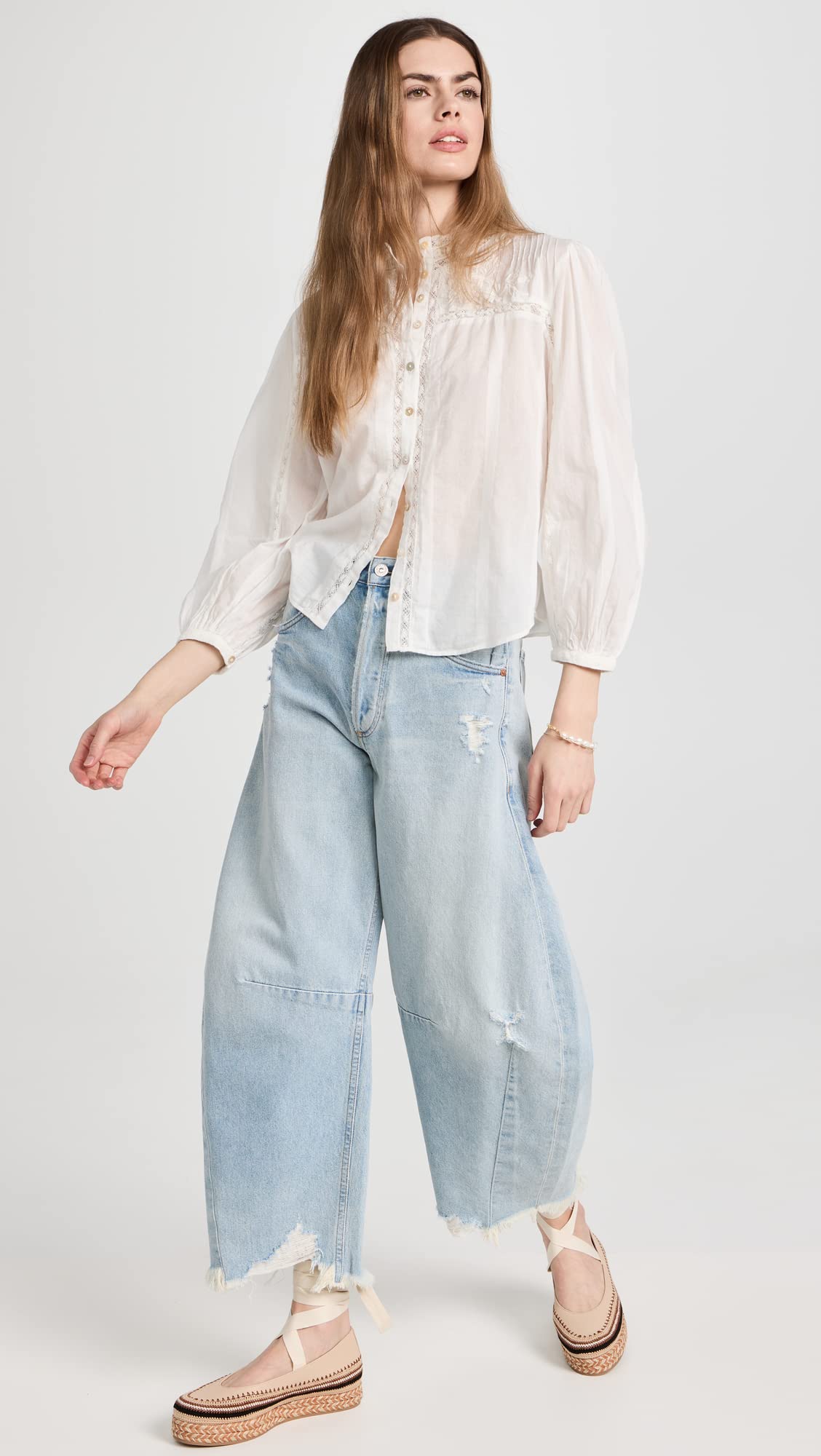 LOVESHACKFANCY Women's Ronda Top - Floral Print Blouse for Summer, Date Night & Vacation | Boho Chic Style Tops for Women