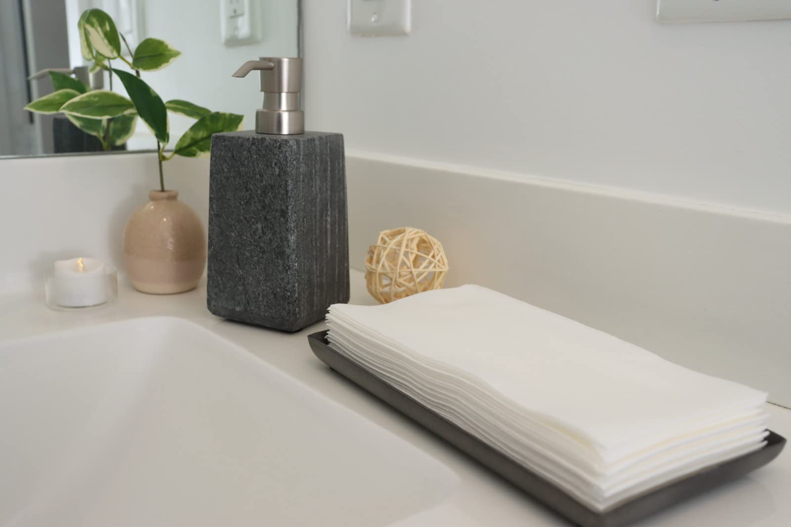Premium Linen Feel Disposable Guest Towels - 240 Count White Bathroom & Wedding Napkins for Parties, Events & Upscale Hospitality Use