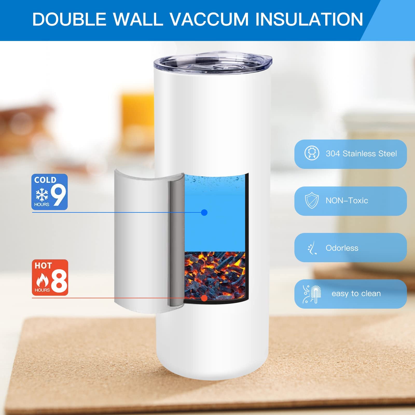 Autism Awareness Hot & Cold Stainless Steel Travel Tumbler - 20oz Insulated Cup for Coffee, Tea & Drinks - Perfect for School, Office & Outdoor Activities