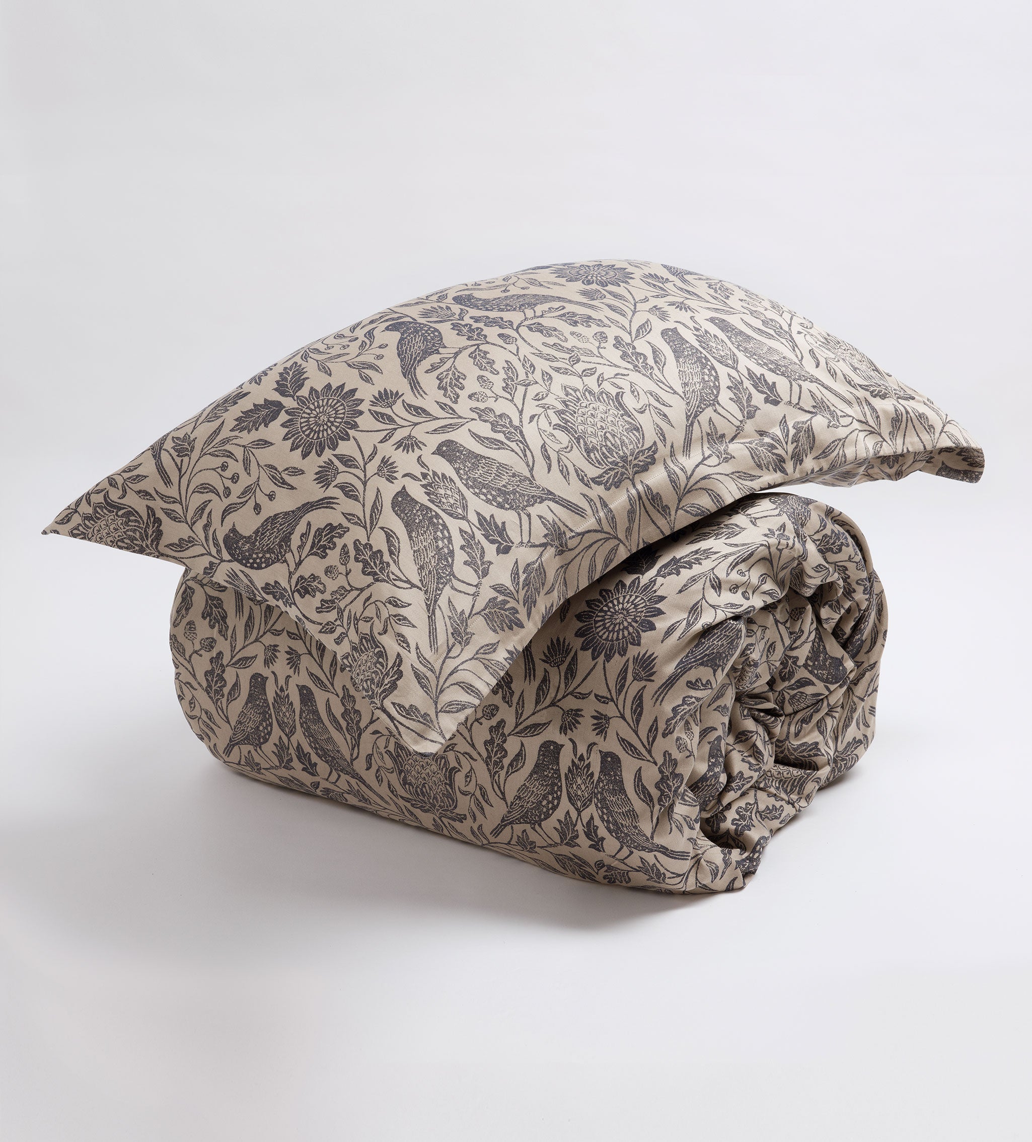 Premium Birdie Jacquard 100% Cotton Duvet Cover Set - Soft & Breathable Bedding for All Seasons - Perfect for Master Bedroom, Guest Room & Dorm Decor