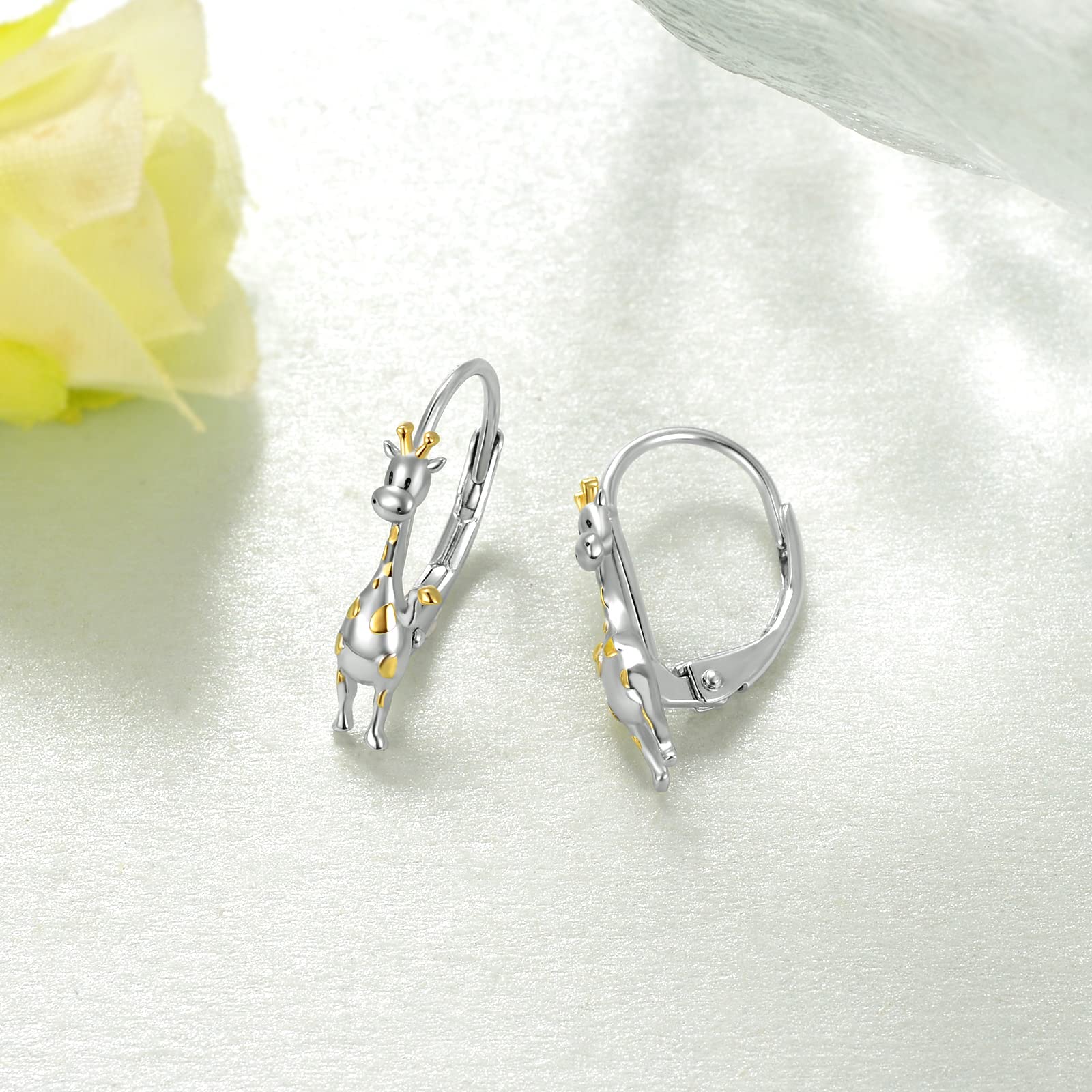 925 Sterling Silver Cute Animal Hoop Earrings - Cow/Fox/Koala/Giraffe Huggie Earrings for Women | Perfect Jewelry Gift for Animal Lovers | Great for Casual Wear, Date Nights & Special Occasions