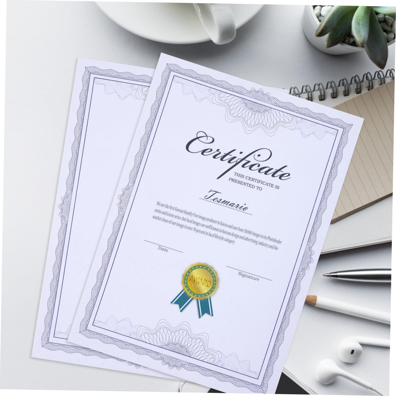COHEALI Printable Certificate Paper - Blank Honor Paper for School, Graduation & Awards | Premium Quality for Diplomas, Certificates & Recognition Ceremonies