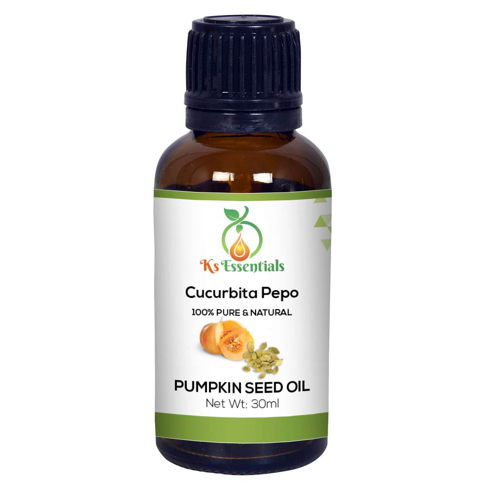 **Ks Essentials 100% Pure Natural Pumpkin Seed Carrier Oil - Therapeutic Grade for Aromatherapy, Skin & Hair Growth (30 ml) - Perfect for Massage, DIY Beauty & Scalp Care**
