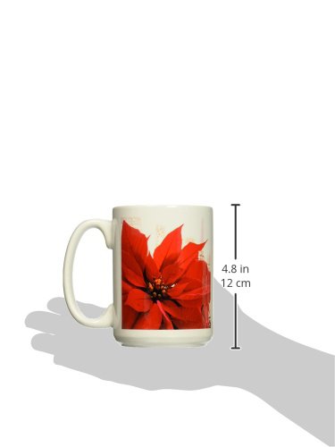 3D Rose Poinsettia Flower Design Ceramic Coffee Mug - 11 oz Insulated Tea Cup with Handle, Perfect for Christmas Gifts, Office Use & Home Decor