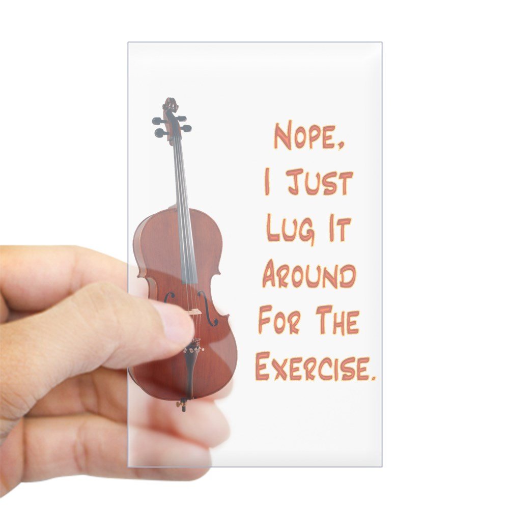 Cello Exercise Rectangle Sticker - Durable Car Bumper Decal for Music Lovers & Gym Enthusiasts | Perfect for Cars, Laptops & Water Bottles