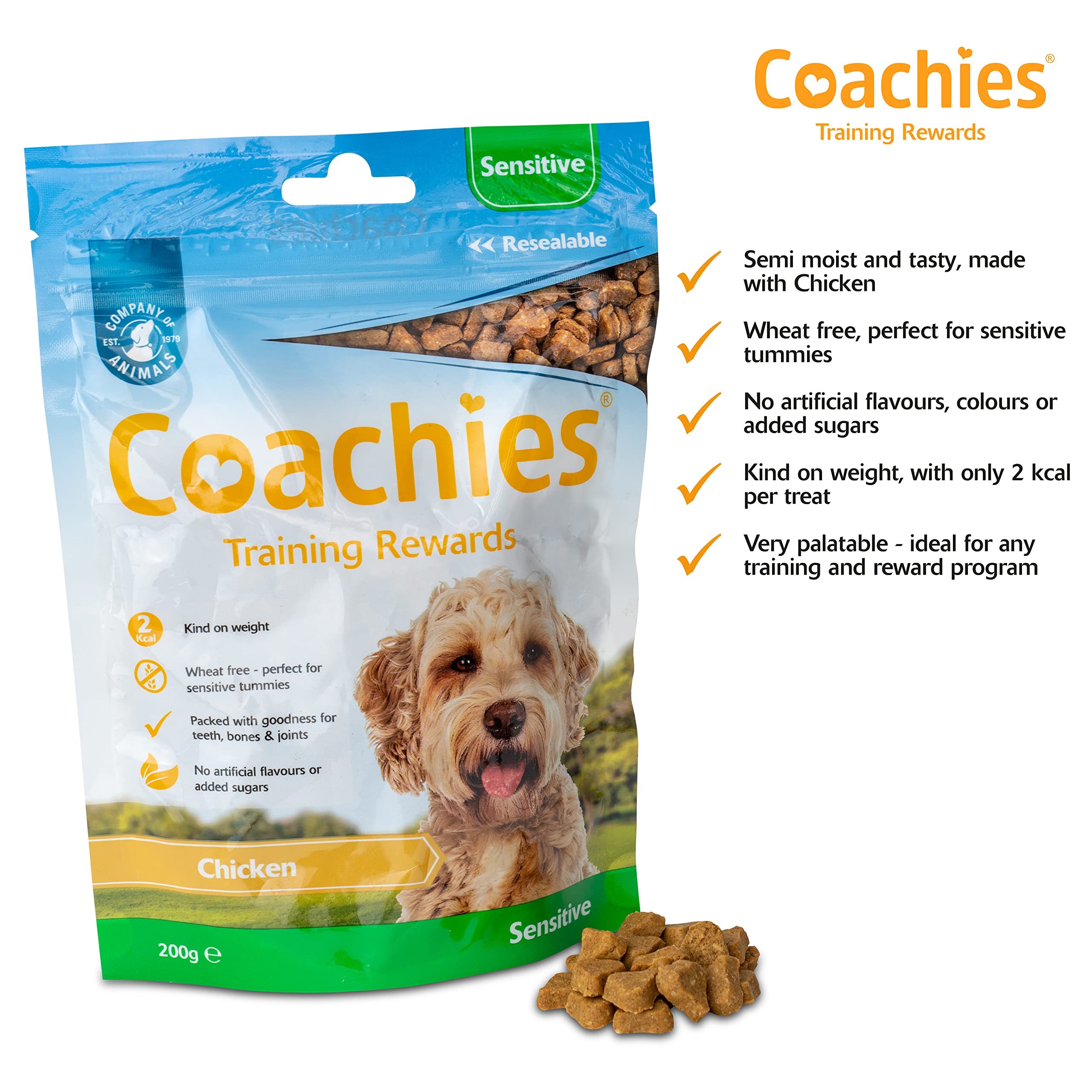 Coachies Naturals Chicken Dog Treats 200g - Healthy & Natural Snacks for Training & Rewarding Your Pet