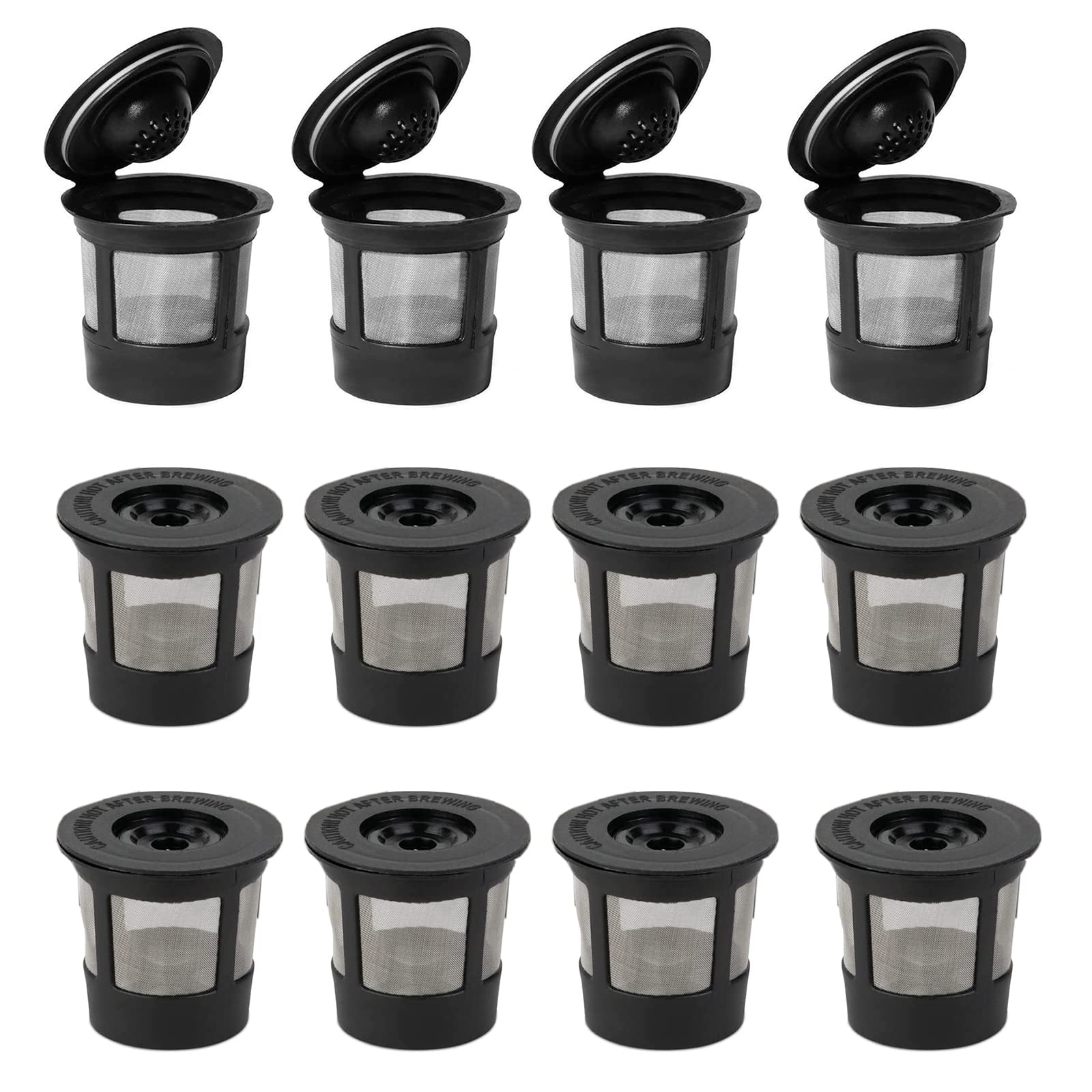 12 Pack Reusable K-Cup Filter for Keurig 2.0 & 1.0 Coffee Makers - Stainless Steel Refillable Coffee Pods, Eco-Friendly & Universal Fit | Perfect for Home, Office, or Travel Use