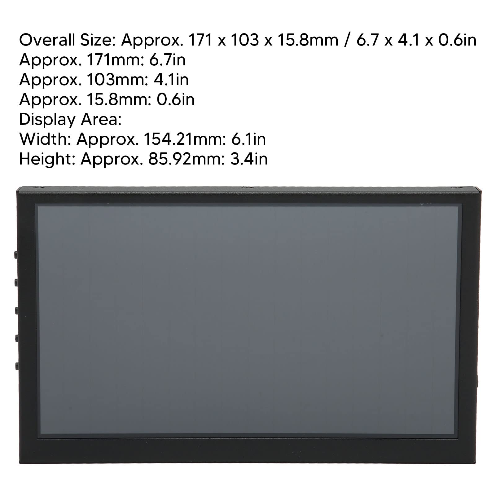 7 Inch IPS Panel Dual Speaker Premium Plug & Play Portable Monitor - Mini Secondary Screen for Laptop, Gaming, Office & Travel Use