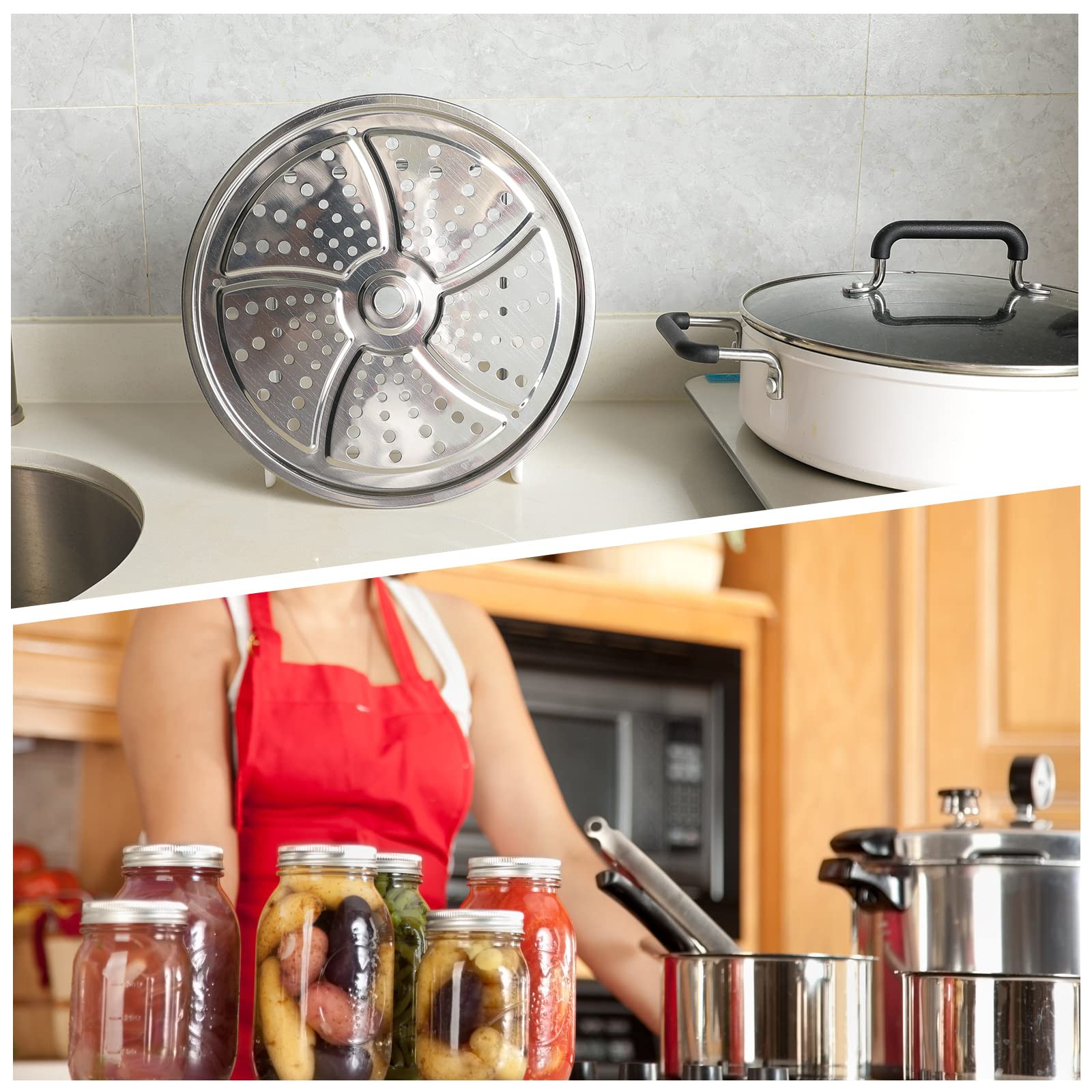 2-Pack Stainless Steel Pressure Canner Rack - 11 Inch Universal Canning Rack for Presto, All-American & Most Pressure Cookers | Perfect for Home Canning, Preserving Jars & Kitchen Food Storage